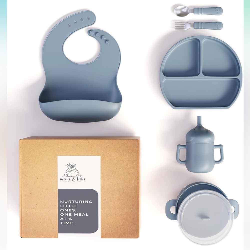 Mimi & Kiki BPA-Free Silicone Baby Feeding Set